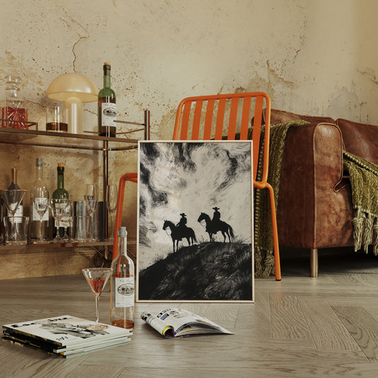 Gallery image 6 for Cowboy Ridge Silhouette Print – Western Horseback Wall Art