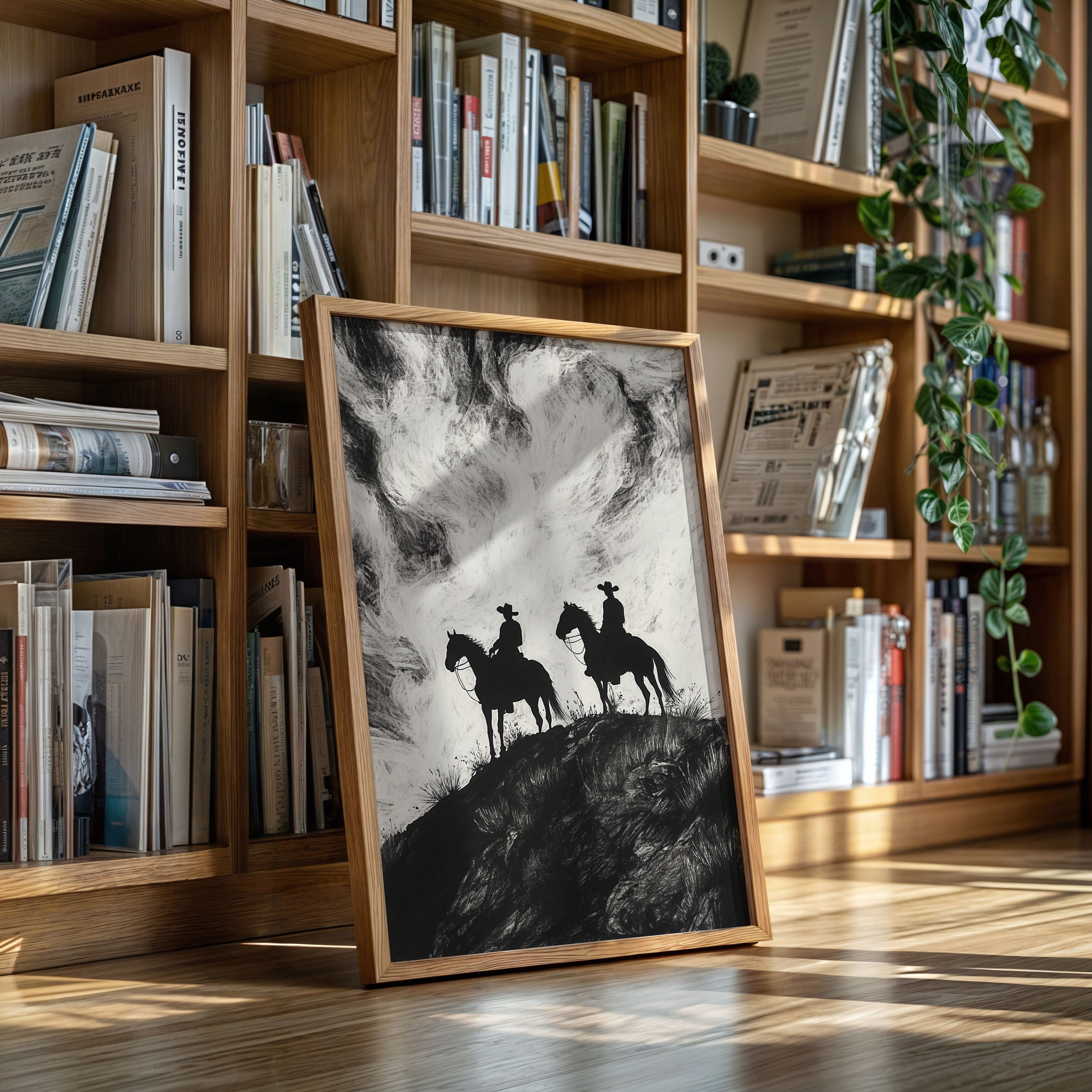 Gallery image 9 for Cowboy Ridge Silhouette Print – Western Horseback Wall Art