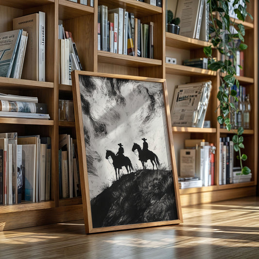 Gallery image 9 for Cowboy Ridge Silhouette Print – Western Horseback Wall Art
