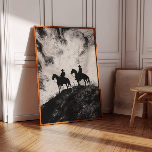 Gallery image 10 for Cowboy Ridge Silhouette Print – Western Horseback Wall Art