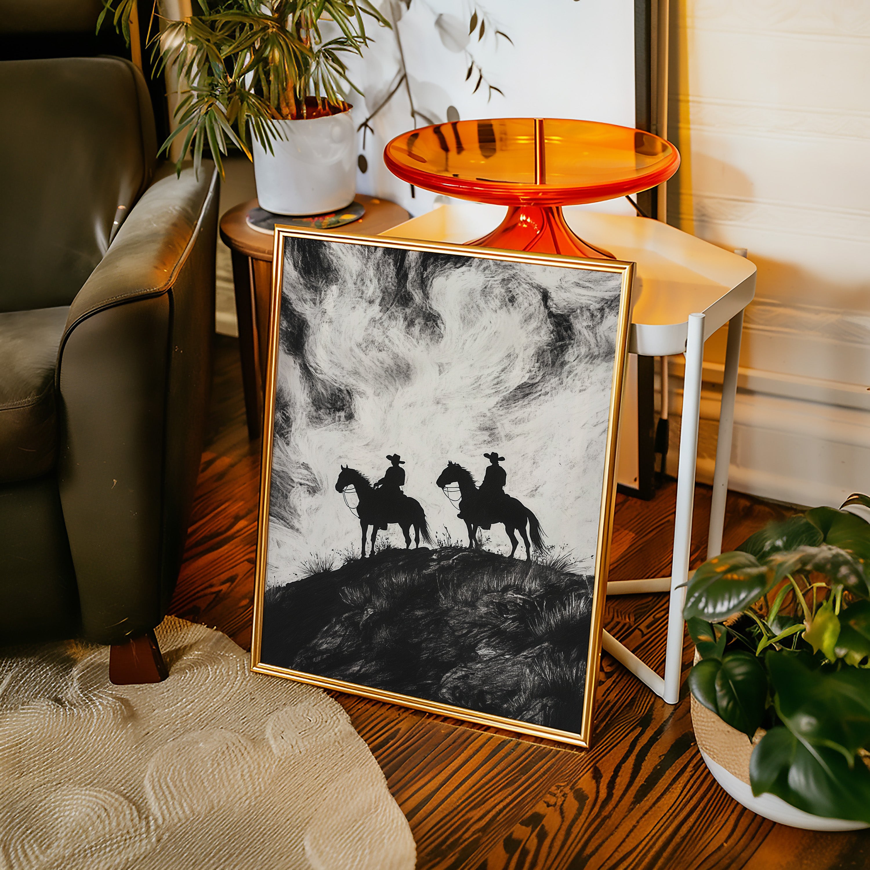Gallery image 12 for Cowboy Ridge Silhouette Print – Western Horseback Wall Art