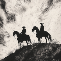 Gallery image 14 for Cowboy Ridge Silhouette Print – Western Horseback Wall Art