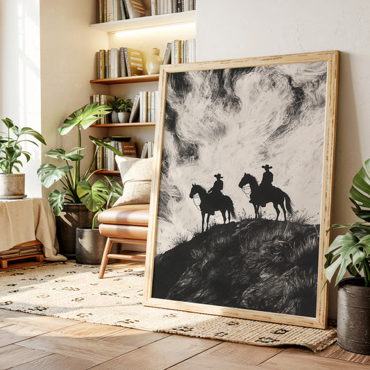 Gallery image 15 for Cowboy Ridge Silhouette Print – Western Horseback Wall Art