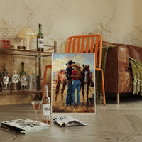 Gallery image 7 for Cowboy Romance Canvas – Western Couple Wall Art with Horses,