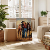 Gallery image 13 for Cowboy Romance Canvas – Western Couple Wall Art with Horses,