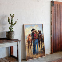 Gallery image 15 for Cowboy Romance Canvas – Western Couple Wall Art with Horses,