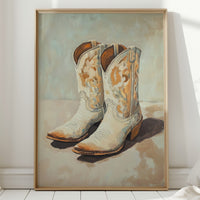 Gallery image 1 for Vintage Cowgirl Boots Canvas – Western Boot Wall Art