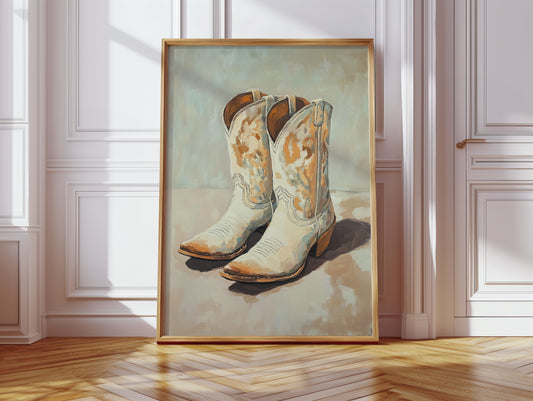 Gallery image 6 for Vintage Cowgirl Boots Canvas – Western Boot Wall Art