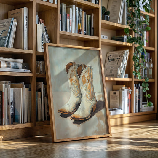 Gallery image 7 for Vintage Cowgirl Boots Canvas – Western Boot Wall Art