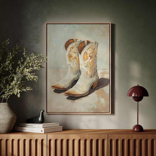 Gallery image 8 for Vintage Cowgirl Boots Canvas – Western Boot Wall Art