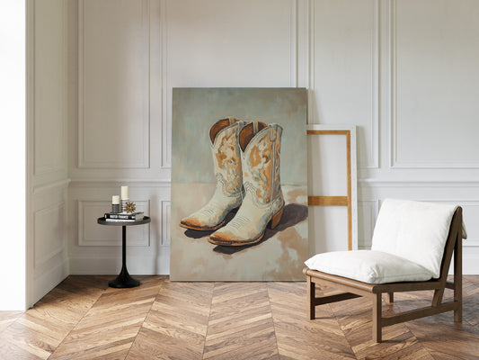 Gallery image 11 for Vintage Cowgirl Boots Canvas – Western Boot Wall Art