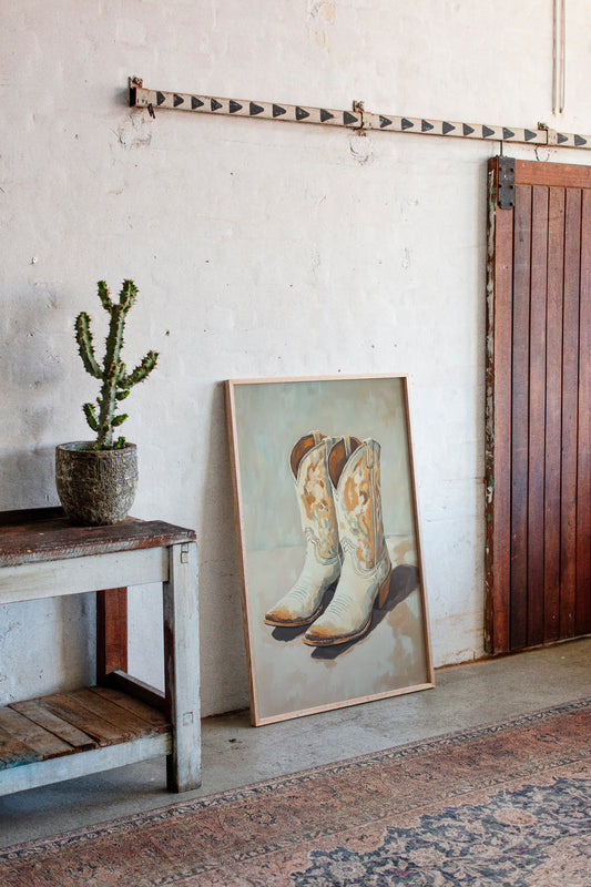 Gallery image 12 for Vintage Cowgirl Boots Canvas – Western Boot Wall Art