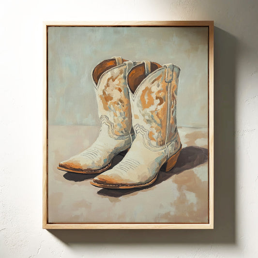 Gallery image 14 for Vintage Cowgirl Boots Canvas – Western Boot Wall Art
