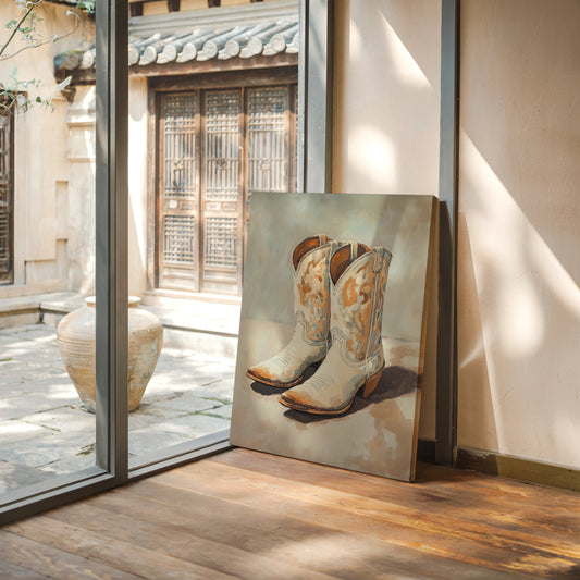 Gallery image 15 for Vintage Cowgirl Boots Canvas – Western Boot Wall Art