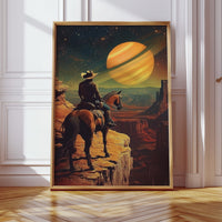 Gallery image 2 for Cosmic Cowboy Canvas – Western Sci-Fi Wall Art