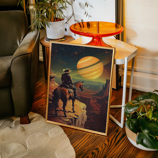 Gallery image 7 for Cosmic Cowboy Canvas – Western Sci-Fi Wall Art