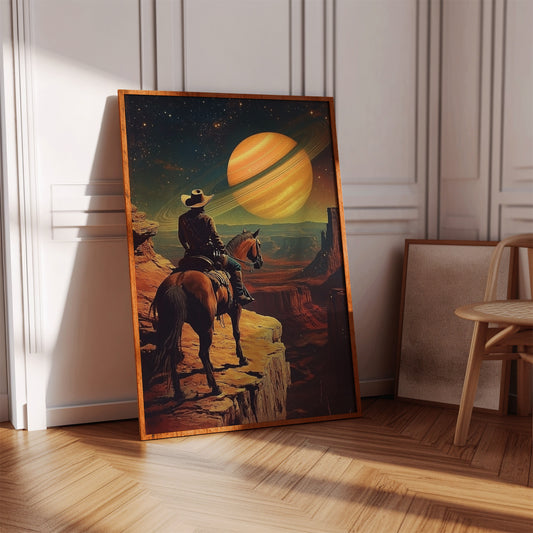Gallery image 10 for Cosmic Cowboy Canvas – Western Sci-Fi Wall Art