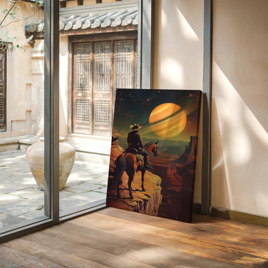 Gallery image 11 for Cosmic Cowboy Canvas – Western Sci-Fi Wall Art