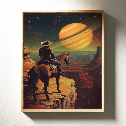 Gallery image 12 for Cosmic Cowboy Canvas – Western Sci-Fi Wall Art