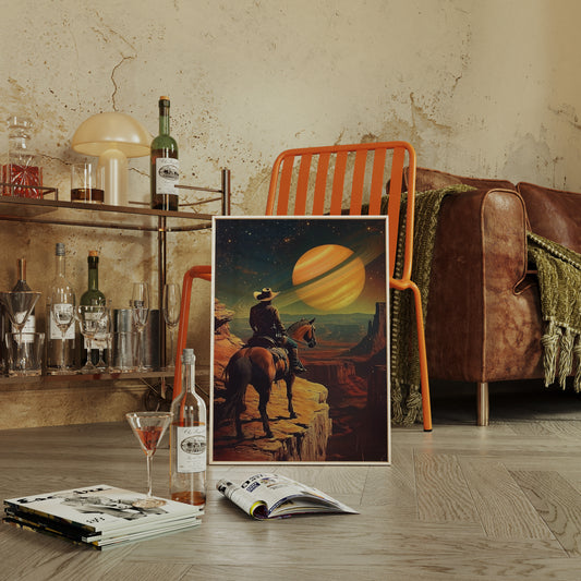 Gallery image 13 for Cosmic Cowboy Canvas – Western Sci-Fi Wall Art