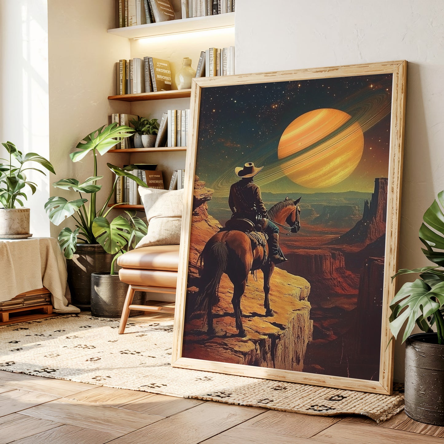 Gallery image 14 for Cosmic Cowboy Canvas – Western Sci-Fi Wall Art