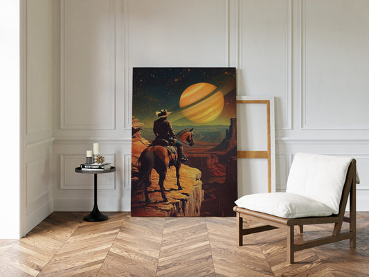 Gallery image 15 for Cosmic Cowboy Canvas – Western Sci-Fi Wall Art