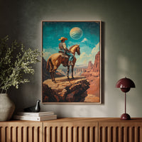 Gallery image 3 for Stargazer Cowboy Canvas – Western Space Wall Art