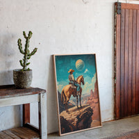 Gallery image 4 for Stargazer Cowboy Canvas – Western Space Wall Art