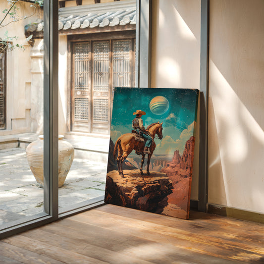 Gallery image 10 for Stargazer Cowboy Canvas – Western Space Wall Art