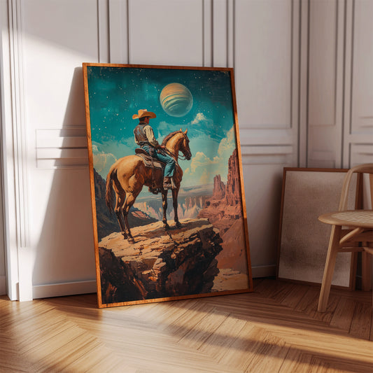 Gallery image 12 for Stargazer Cowboy Canvas – Western Space Wall Art