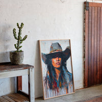 Gallery image 10 for Wild Western Woman Canvas – Bold Cowgirl Portrait Wall Art