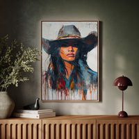 Gallery image 14 for Wild Western Woman Canvas – Bold Cowgirl Portrait Wall Art