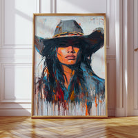 Gallery image 15 for Wild Western Woman Canvas – Bold Cowgirl Portrait Wall Art