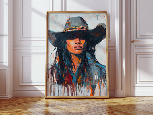 Gallery image 15 for Wild Western Woman Canvas – Bold Cowgirl Portrait Wall Art