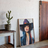 Gallery image 2 for Fierce Cowgirl Canvas – Western Woman Portrait Wall Art