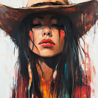 Gallery image 6 for Painted Cowgirl Canvas – Boho Western Woman Wall Art