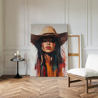 Gallery image 9 for Painted Cowgirl Canvas – Boho Western Woman Wall Art