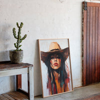 Gallery image 10 for Painted Cowgirl Canvas – Boho Western Woman Wall Art