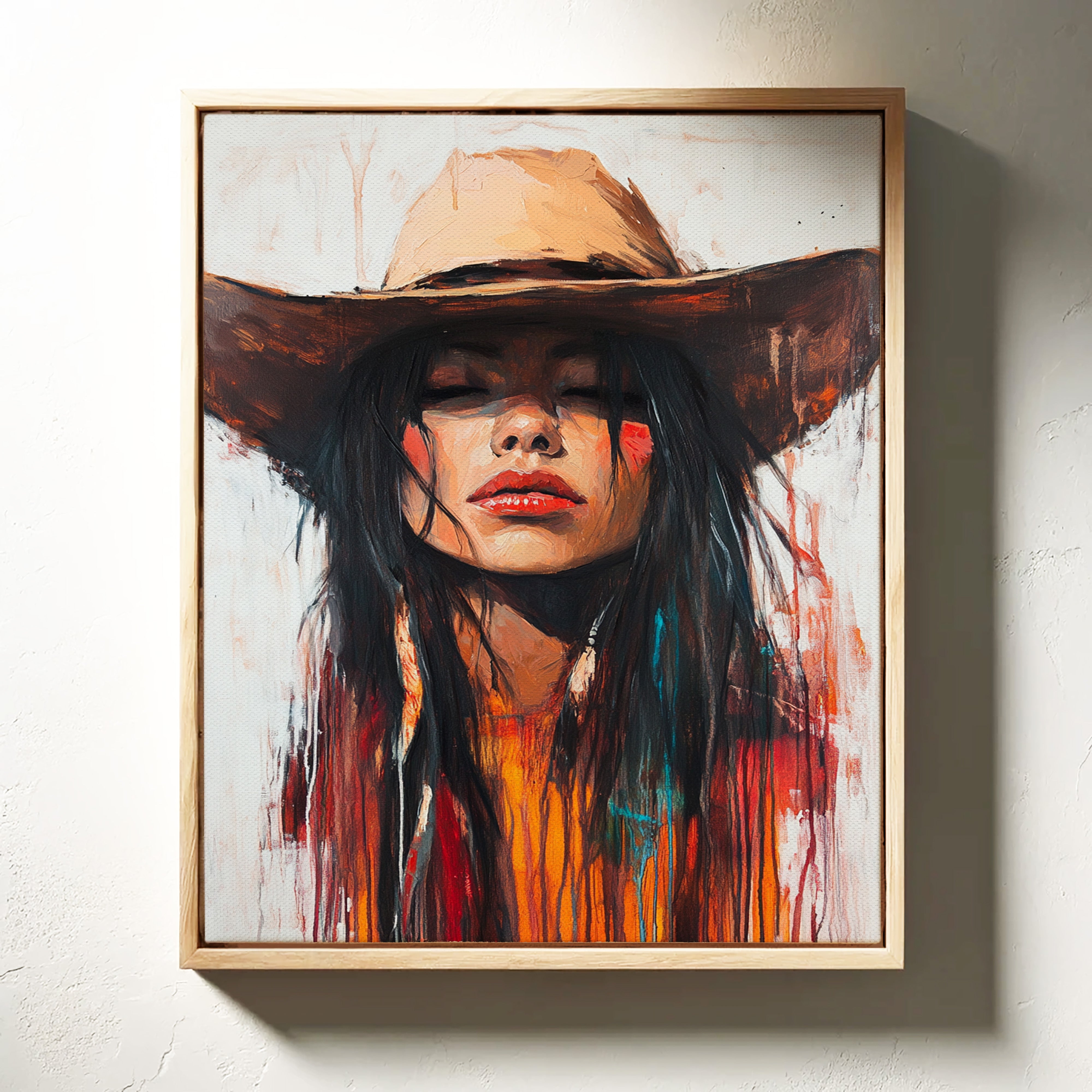 Gallery image 12 for Painted Cowgirl Canvas – Boho Western Woman Wall Art