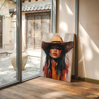 Gallery image 13 for Painted Cowgirl Canvas – Boho Western Woman Wall Art