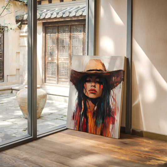 Gallery image 13 for Painted Cowgirl Canvas – Boho Western Woman Wall Art