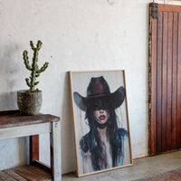 Gallery image 2 for Mystic Cowgirl Canvas – Moody Western Woman Wall Art