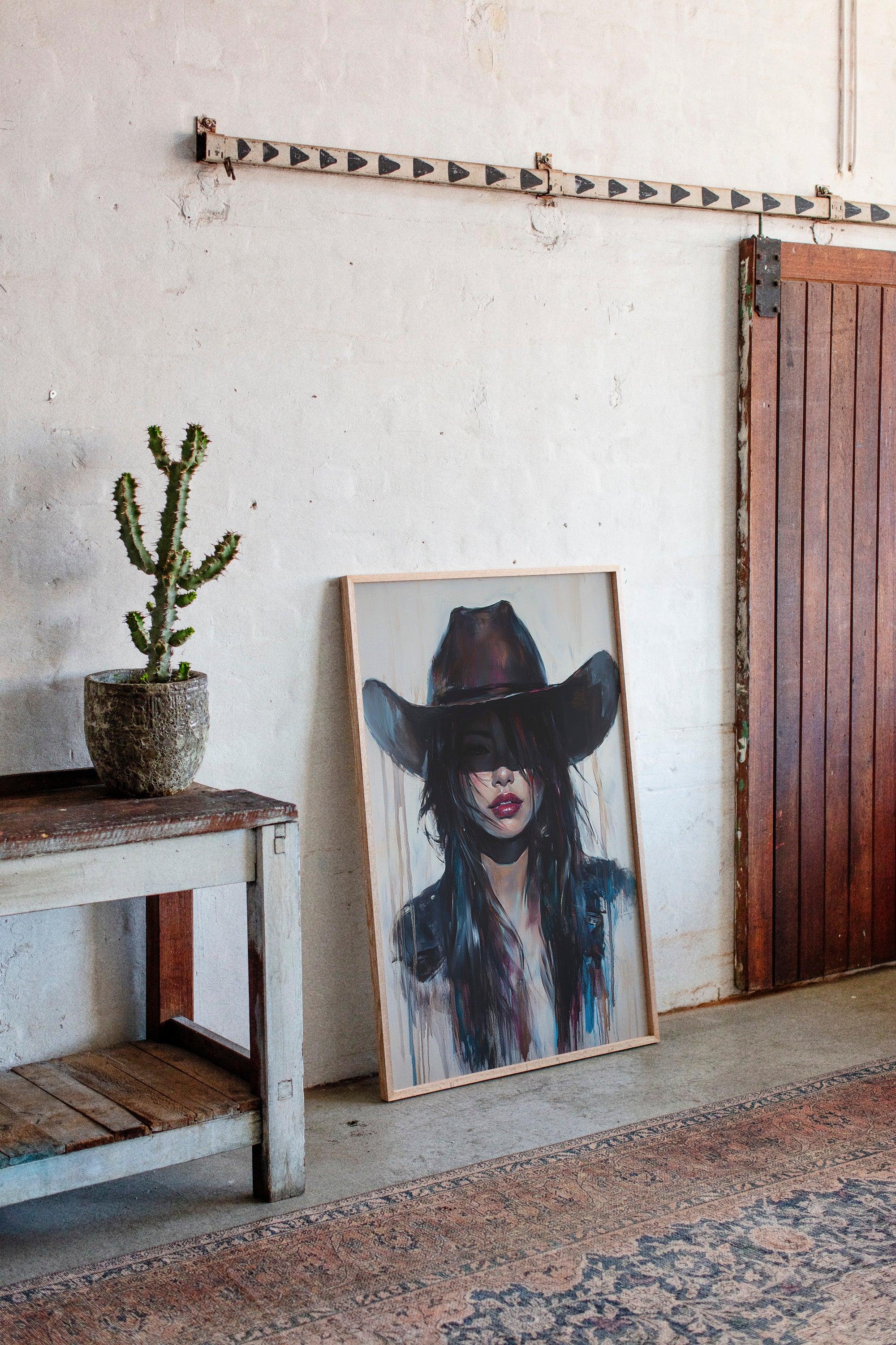 Gallery image 2 for Mystic Cowgirl Canvas – Moody Western Woman Wall Art
