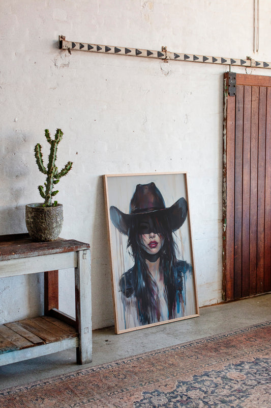 Gallery image 2 for Mystic Cowgirl Canvas – Moody Western Woman Wall Art