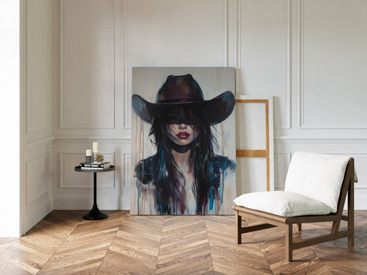 Gallery image 3 for Mystic Cowgirl Canvas – Moody Western Woman Wall Art