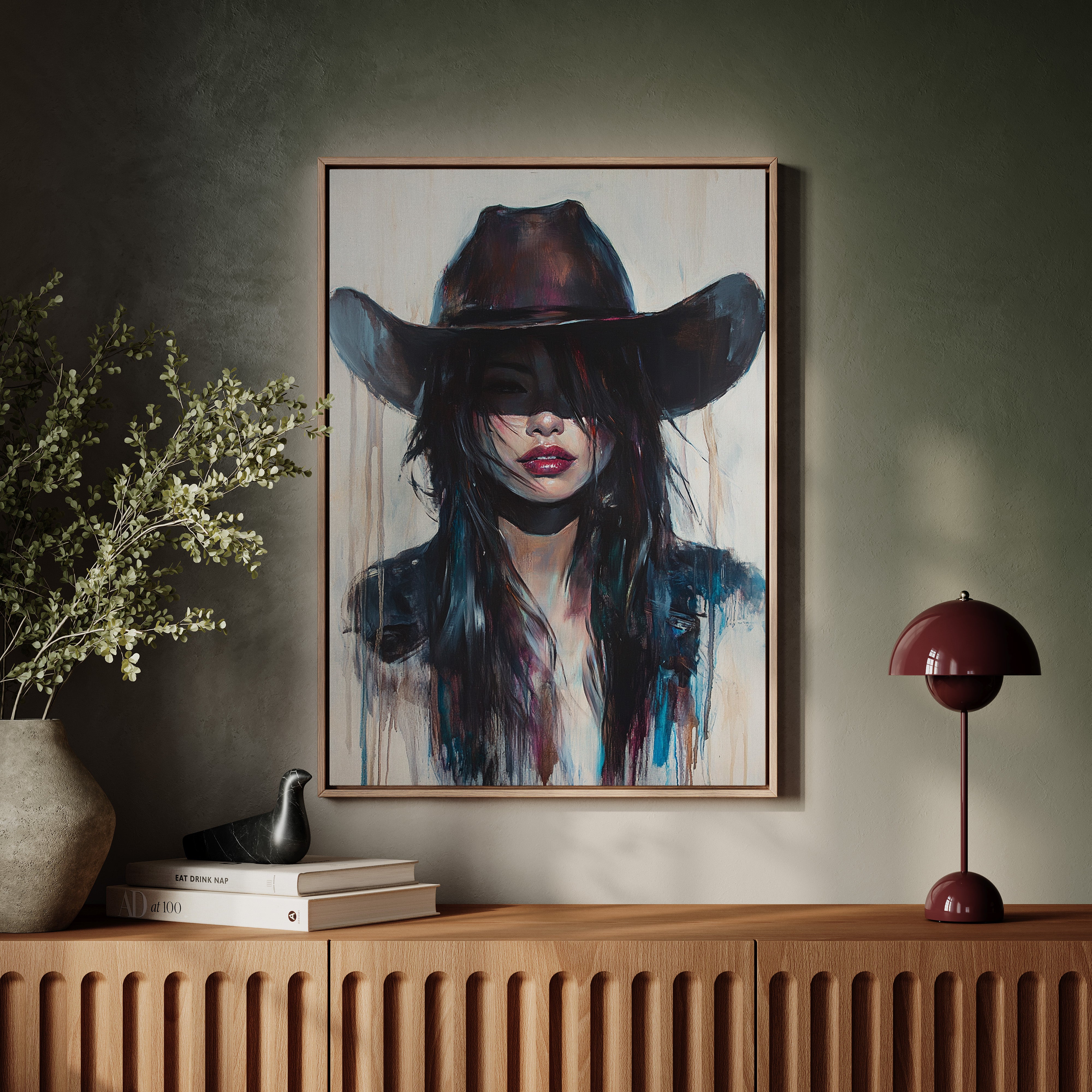 Gallery image 4 for Mystic Cowgirl Canvas – Moody Western Woman Wall Art