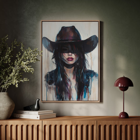 Gallery image 4 for Mystic Cowgirl Canvas – Moody Western Woman Wall Art