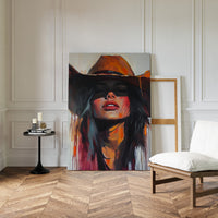 Gallery image 4 for Desert Flame Cowgirl Canvas – Bold Western Woman Wall Art