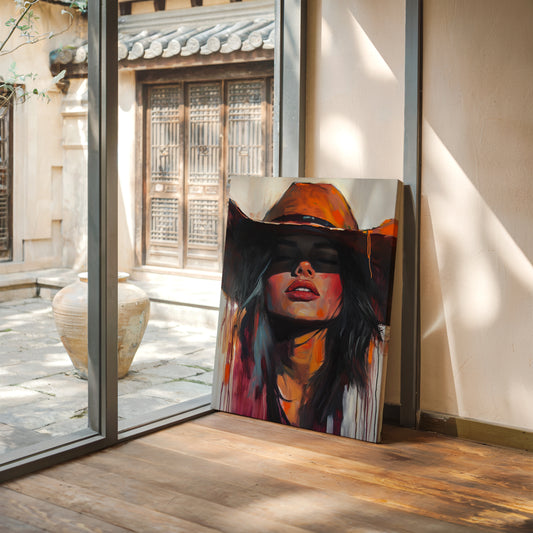 Gallery image 5 for Desert Flame Cowgirl Canvas – Bold Western Woman Wall Art