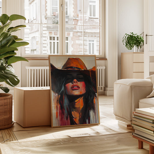 Gallery image 6 for Desert Flame Cowgirl Canvas – Bold Western Woman Wall Art